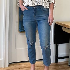 Cat knee ankle length jeans